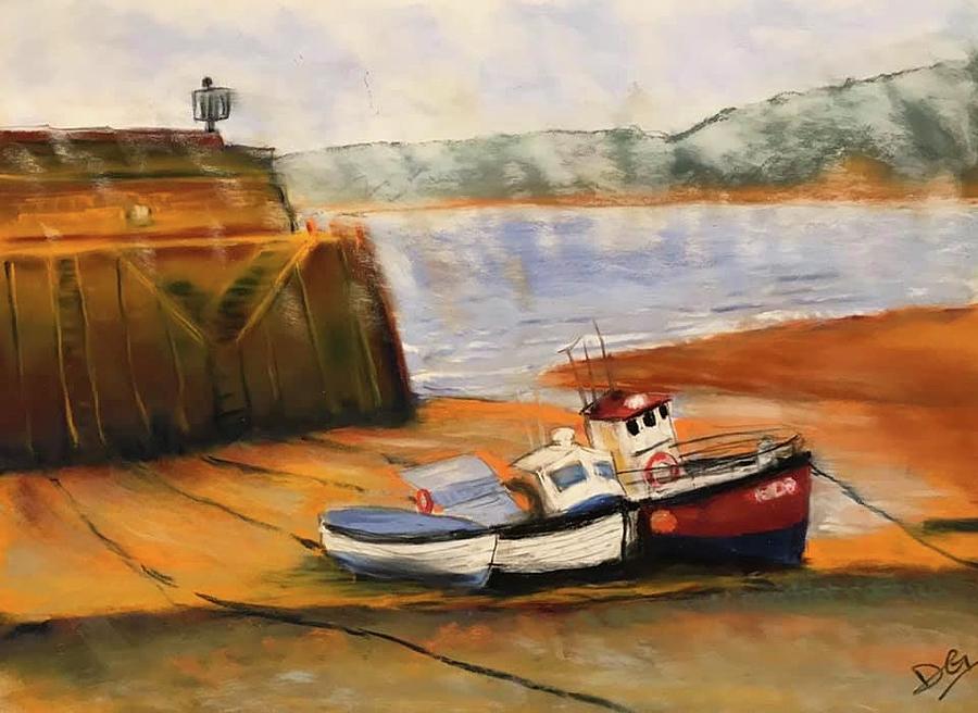 Clovelly Harbour Pastel by Dave Griffiths