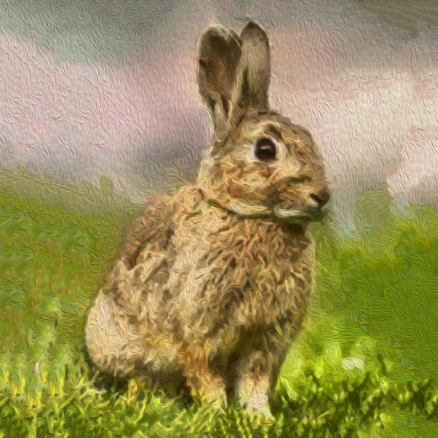 Clover the Rabbit Painting by Doggy Lips