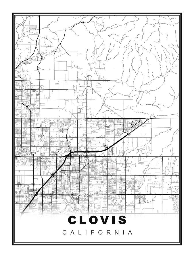 Clovis Map Digital Art By Ipsita Das - Pixels