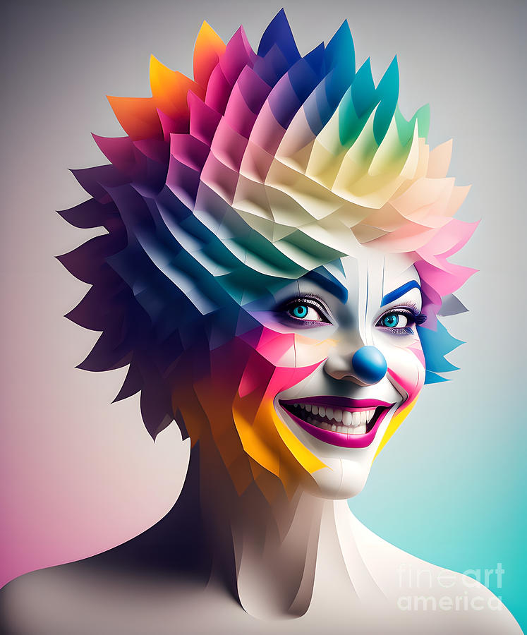 Clown Abstract Portrait - 4 Digital Art by Philip Preston - Fine Art ...