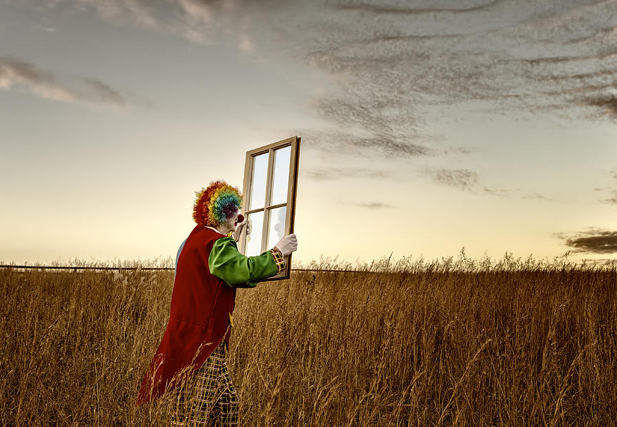 Clown and Window Photograph by Ian Gwinn