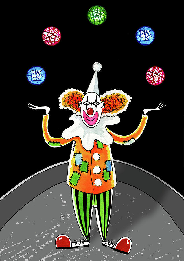 Hat Mixed Media - Clown by Andrew Hitchen