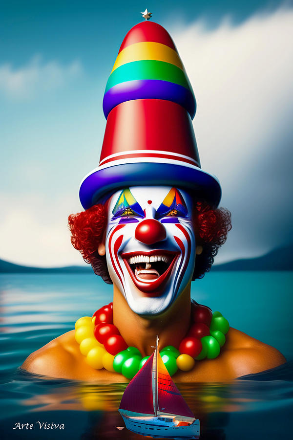 Clown Digital Art by Arte Visiva - Pixels