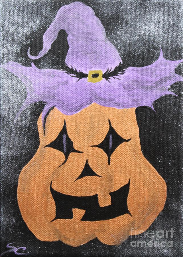 Clown Eyes Pumpkin Painting by Stefania Caracciolo