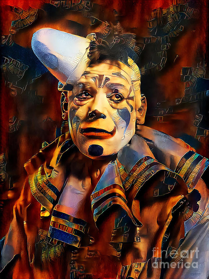 Clown in Vibrant Nostalgic Painterly Colors 20200517v3 Photograph by Wingsdomain Art and Photography