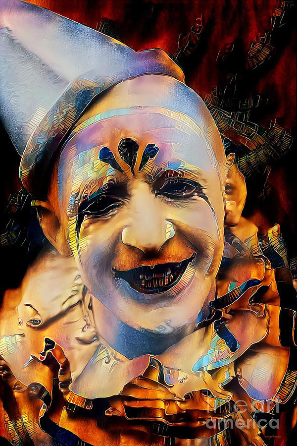 Clown in Vibrant Nostalgic Painterly Colors 20200517v5 Photograph by Wingsdomain Art and Photography