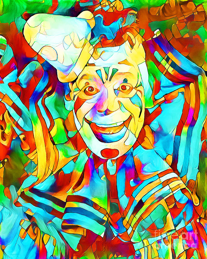 Clown in Vibrant Painterly Colors 20200517v1a Photograph by Wingsdomain Art and Photography