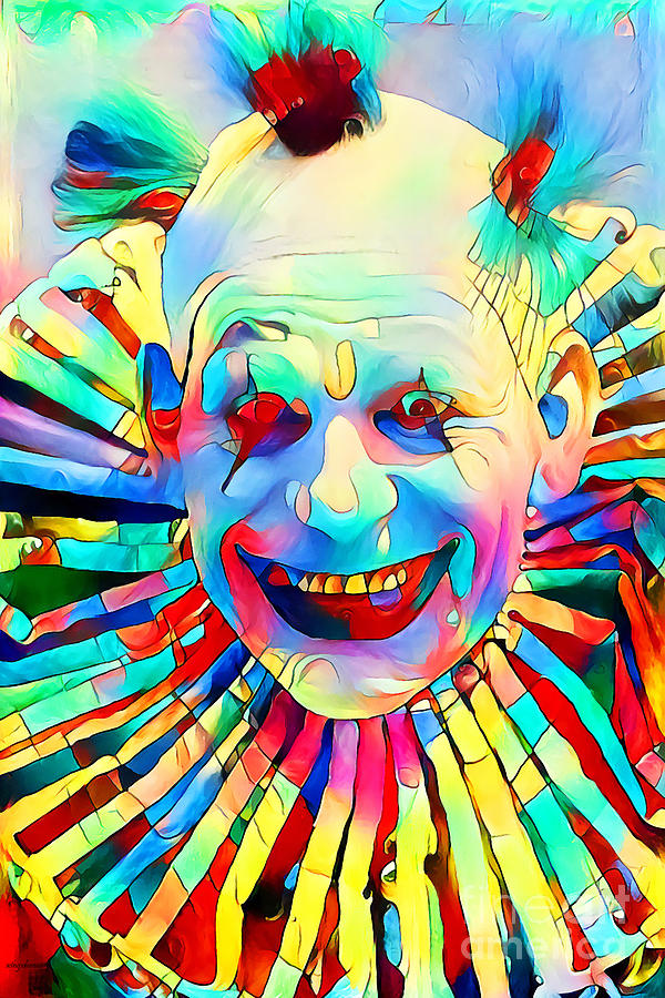 Clown in Vibrant Painterly Colors 20200518v1 Photograph by Wingsdomain Art and Photography