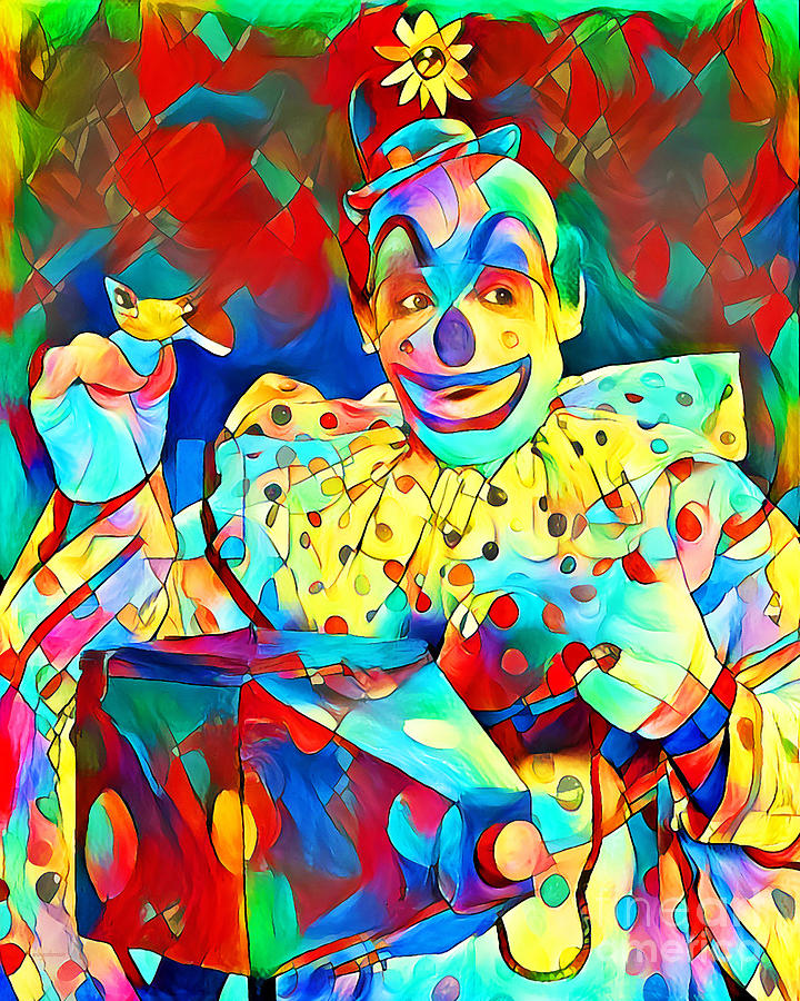 Clown Photographer Watch The Birdie in Vibrant Painterly Colors 20200519 Photograph by Wingsdomain Art and Photography