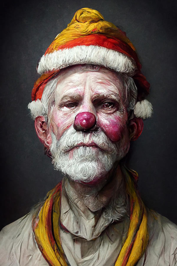 Clown Santa Clause Digital Art by Trevor Slauenwhite