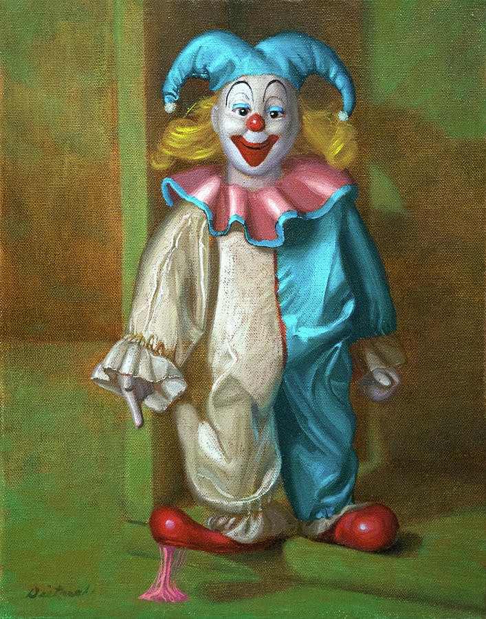 Clown Steps In Chewing Gum Painting By David John Dietrich Pixels