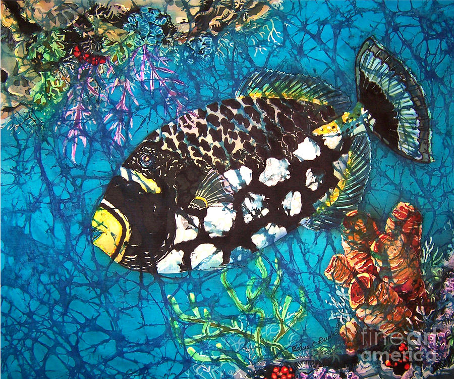 Clown Triggerfish Painting by Sue Duda