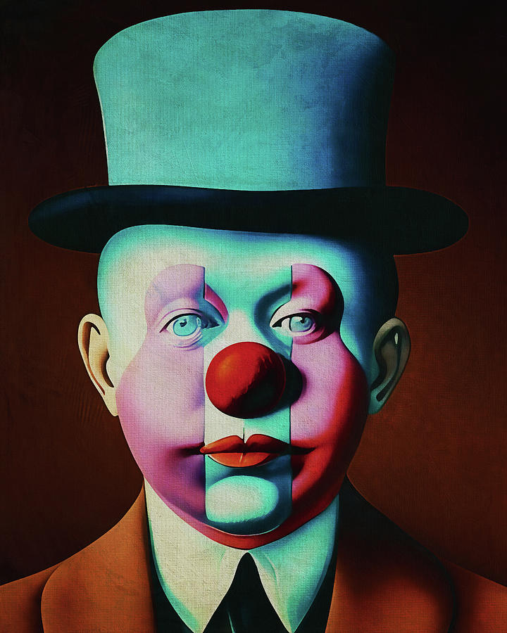 Clown with a top hat Digital Art by Jan Keteleer