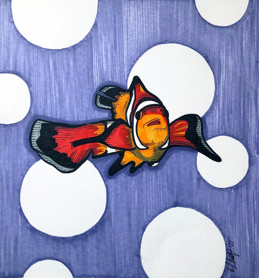 Clownfish Drawing by Creative Spirit