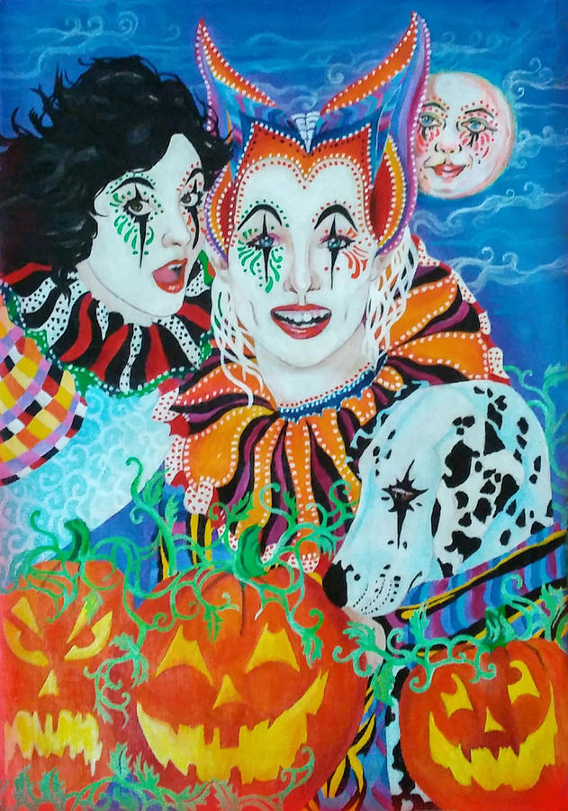 Clowning Around Painting by Suzanne Silvir