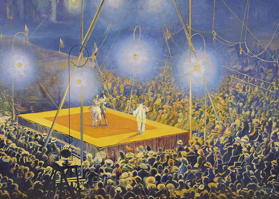 Clowns In The Arena Of The Circus Painting