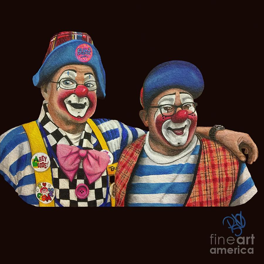 Clowns J.T. Sikes and Lee  Andrews Painting by Patty Vicknair
