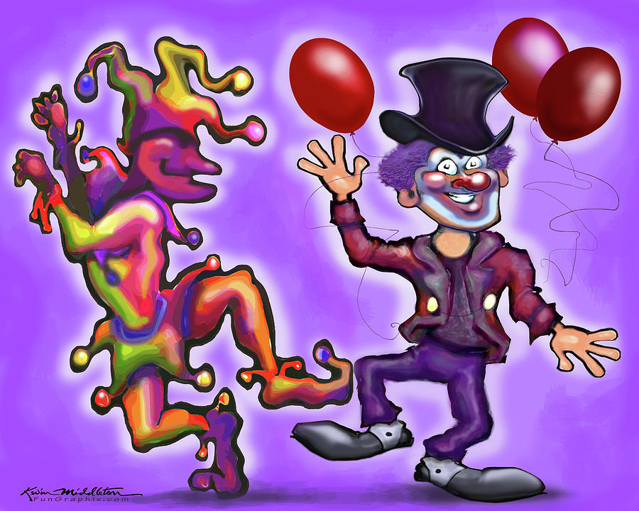 Clowns Digital Art by Kevin Middleton