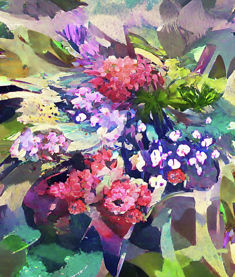 Cluster of Little Flowers Digital Art by Grace Iradian