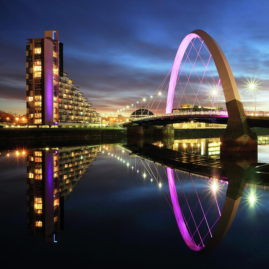Architecture Photograph - Clyde Arc Twilight by Grant Glendinning