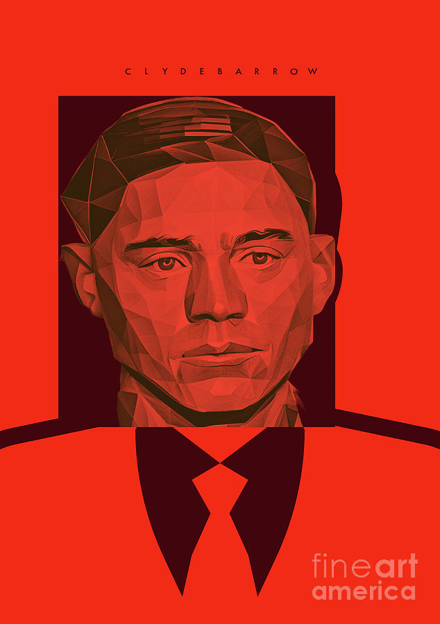 Criminal Clyde Barlow geometric portrait Digital Art by Christina Fairhead Art and Merch Criminal Clyde Barlow geometric portrait Digital Art by Christina Fairhead Art and Merch