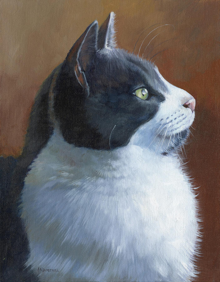 Cat Painting - Clyde Profile by Alecia Underhill