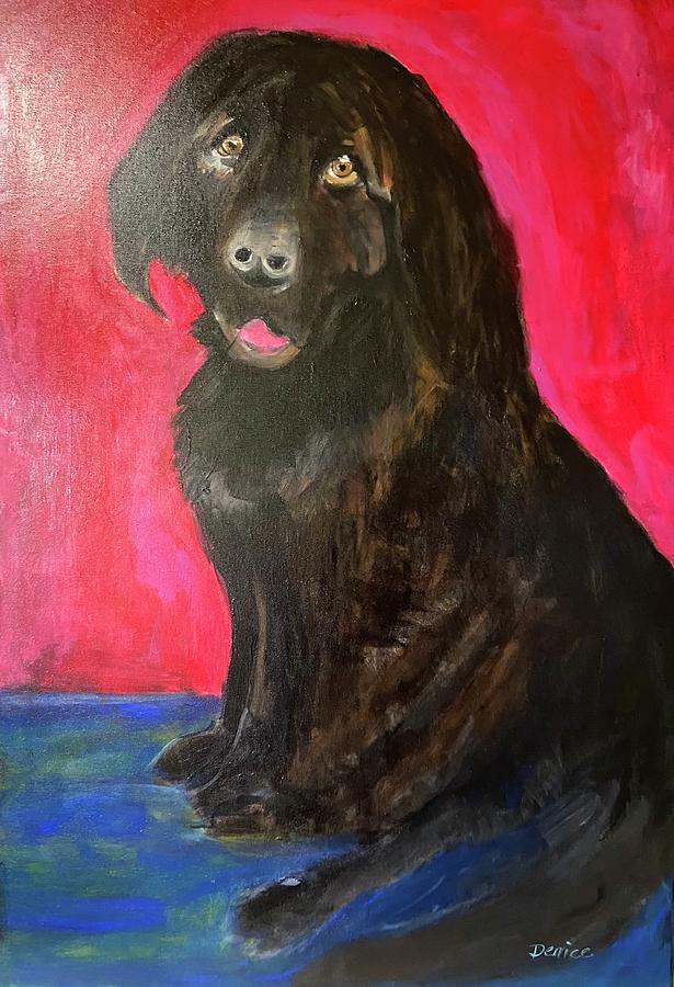 Clyde The Big Dog Painting by Denice Palanuk Wilson