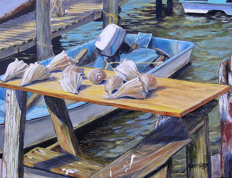Boat Painting - Clydes Treasures by Sharon Kearns