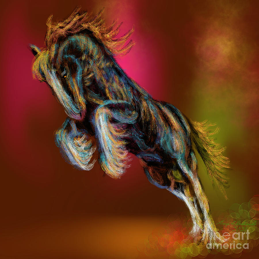 Clydesdale Horse Power Abstract Painting