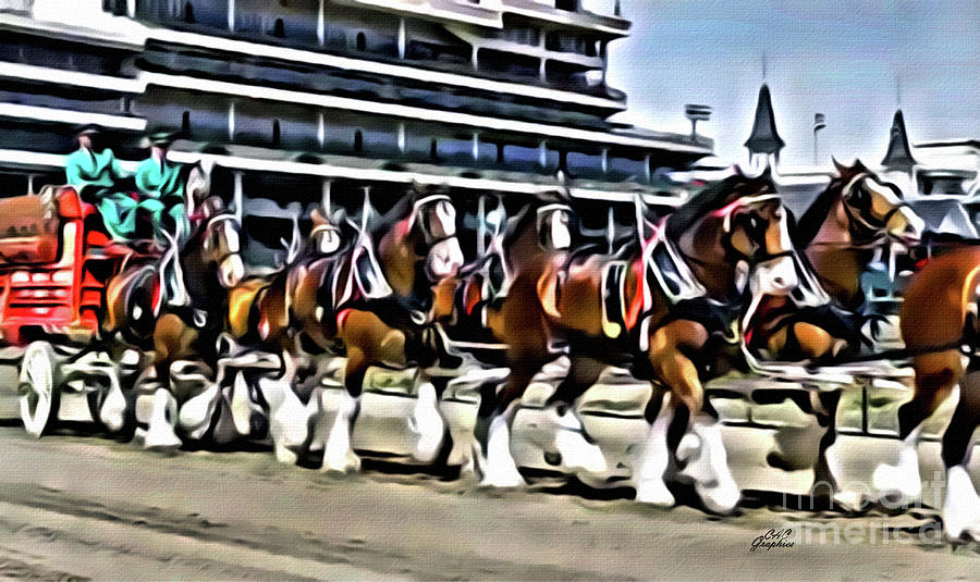Clydesdales at Churchill Downs Digital Art by CAC Graphics