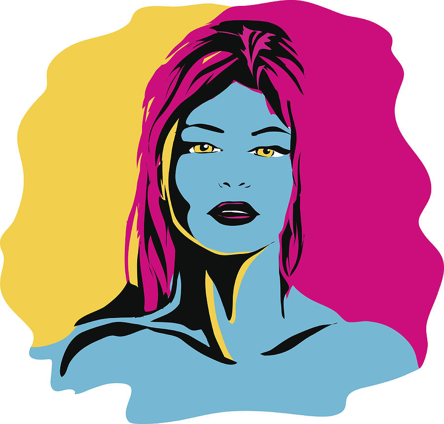 CMYK Girl Drawing by T-Immagini