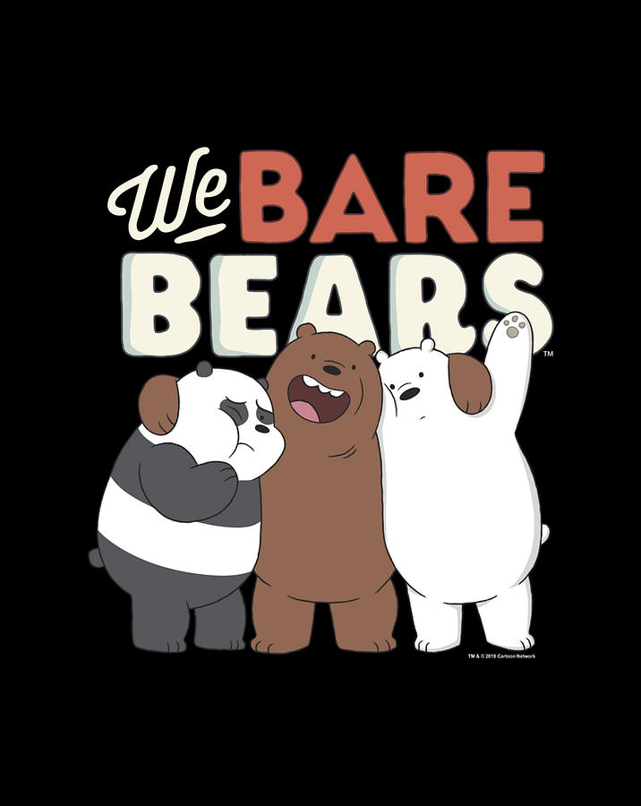 CN We Bare Bears Group Shot Logo Digital Art by Andy Nguyen