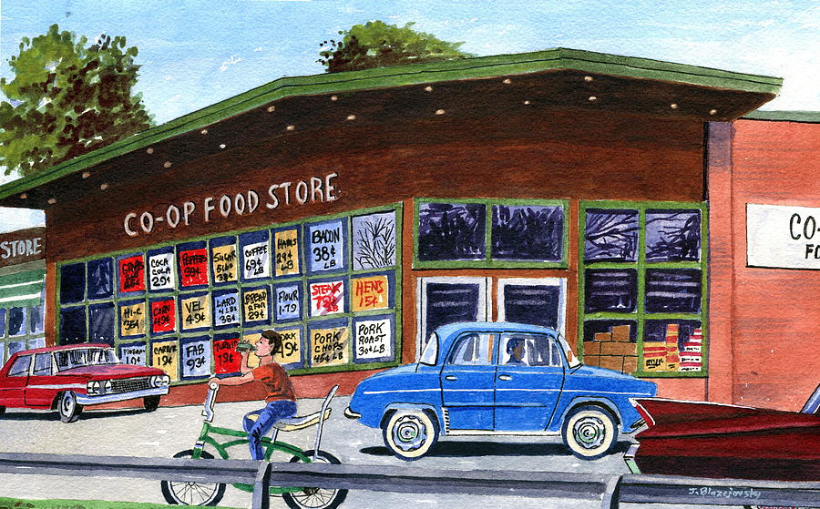 CO-OP Food Store Stafford Springs Ct Painting by Jeff Blazejovsky