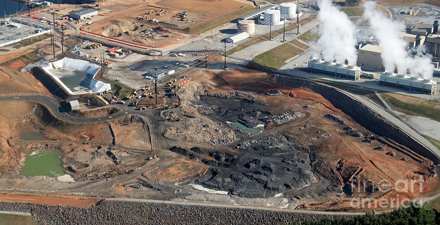 Storage Photograph - Coal Ash Pits at Duke Energy Asheville Combined Cycle Plant Aeri by David Oppenheimer