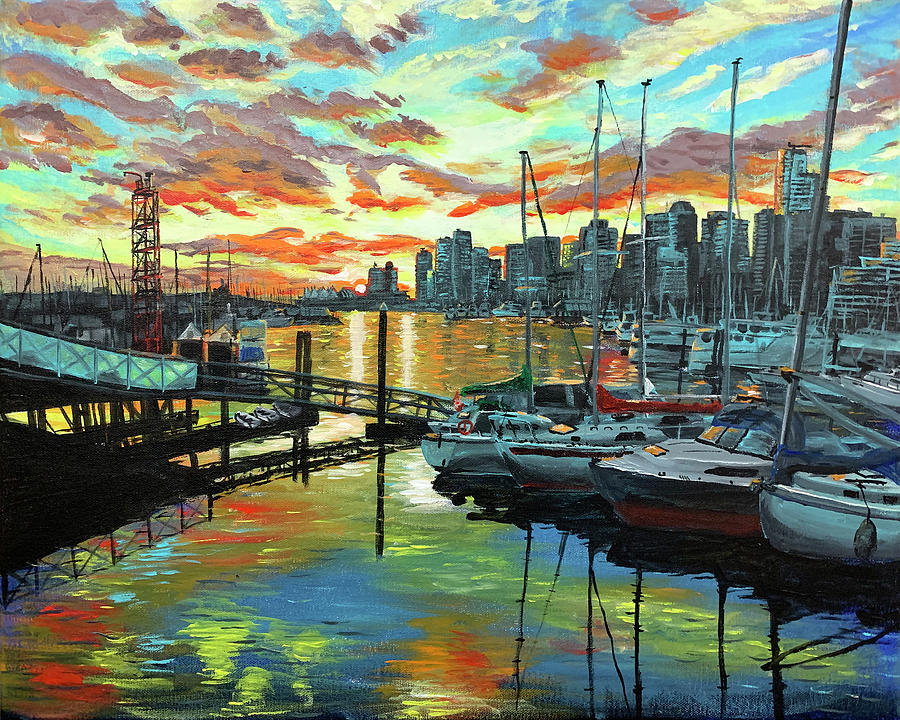Coal Harbour Vancouver Painting by Scott Dewis