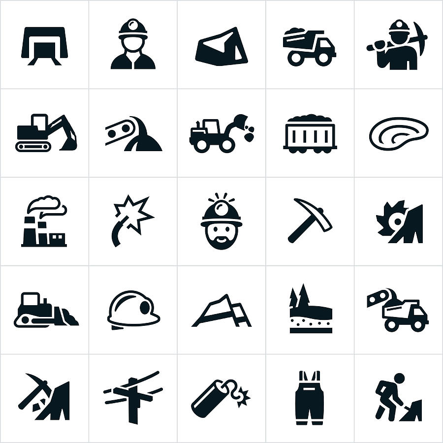 Coal Mining Icons Drawing by Appleuzr