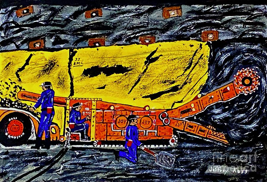  Coal Mining Machine Underground Painting by Jeffrey Koss Painting by Jeffrey Koss