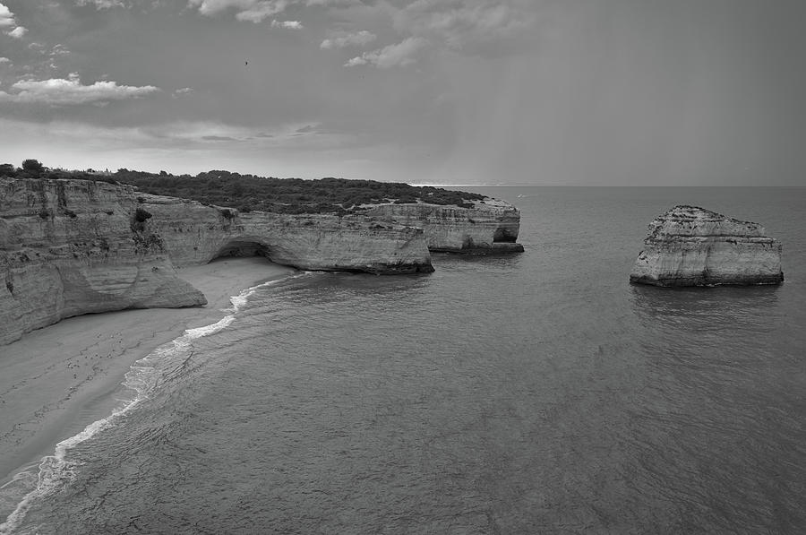 Coast of Carvoeiro in Monochrome Photograph by Angelo DeVal