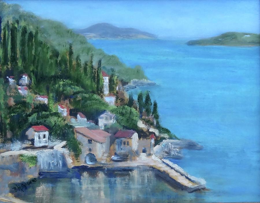 Coast of Trsteno, Croatia Painting by Barbara Hammett Glover