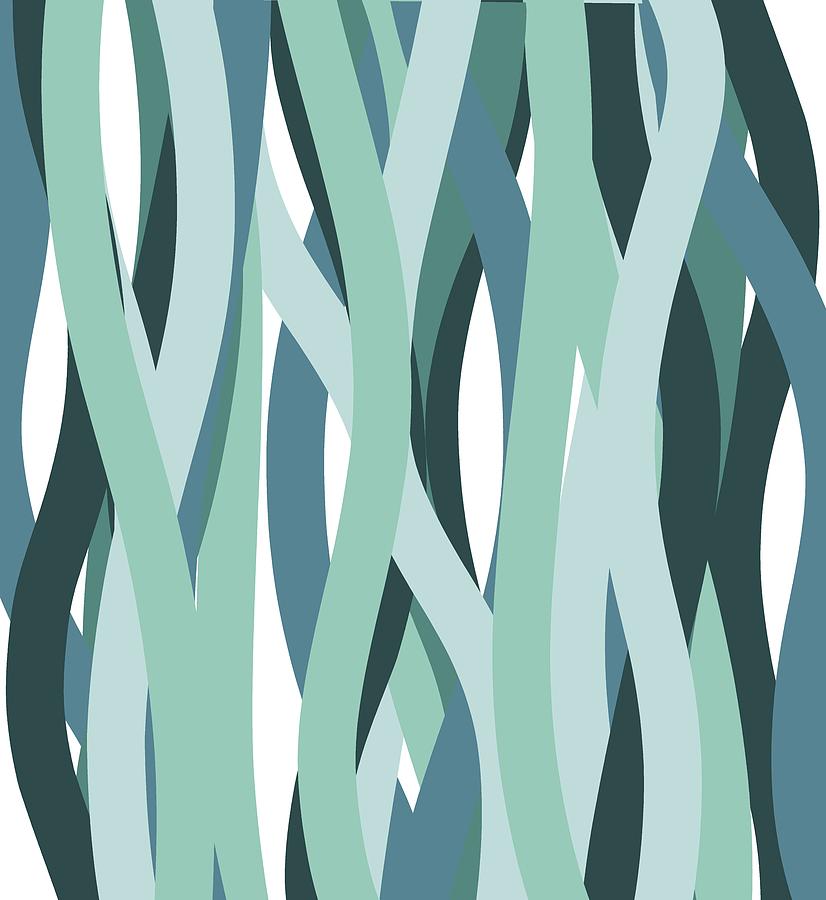 Coastal Abstract Vertical Waves Digital Art by Angie Tirado