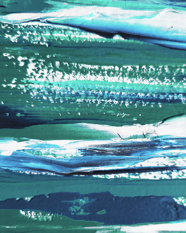 Coastal Blues Contemporary Decor Ocean Waves Beach Art I Painting by Irina Sztukowski