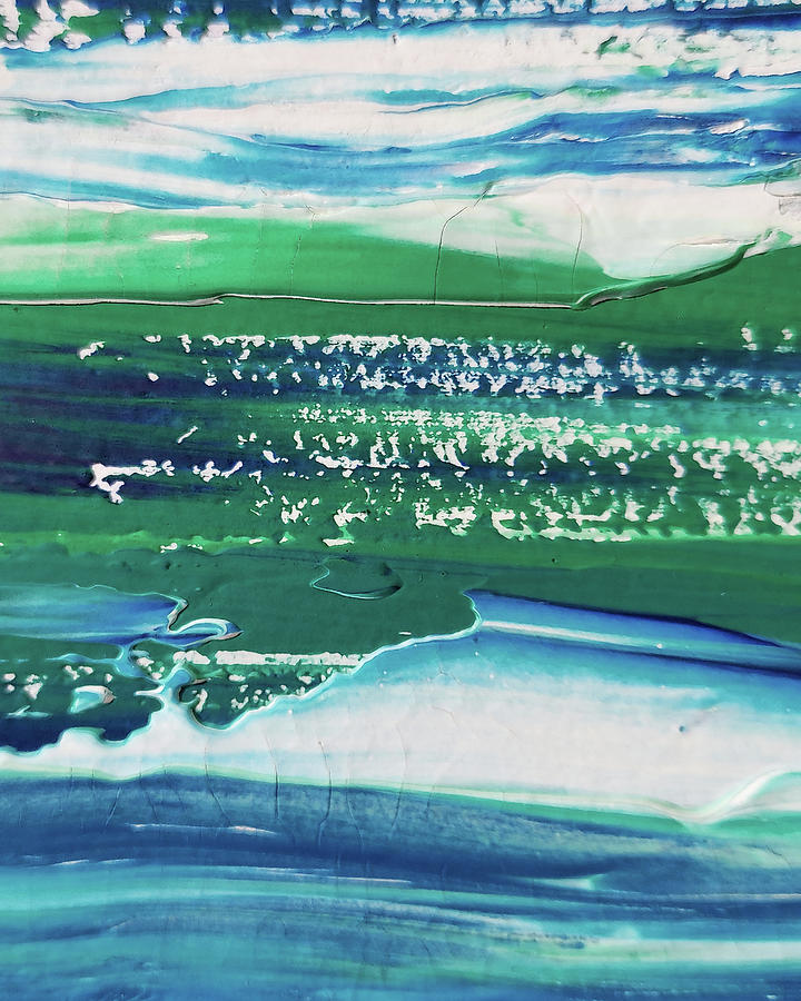 Coastal Blues Contemporary Decor Ocean Waves Beach Art II Painting by Irina Sztukowski