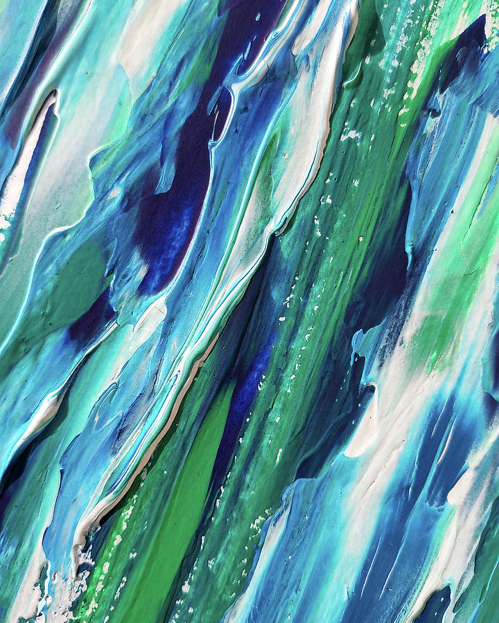Coastal Blues Contemporary Dynamic Interior Decor Ocean Waves IV Painting by Irina Sztukowski