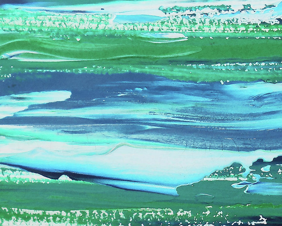 Coastal Blues Contemporary Interior Decor Ocean Waves I  Painting by Irina Sztukowski