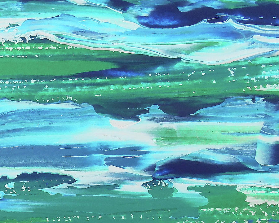 Coastal Blues Contemporary Interior Decor Ocean Waves II Painting by Irina Sztukowski