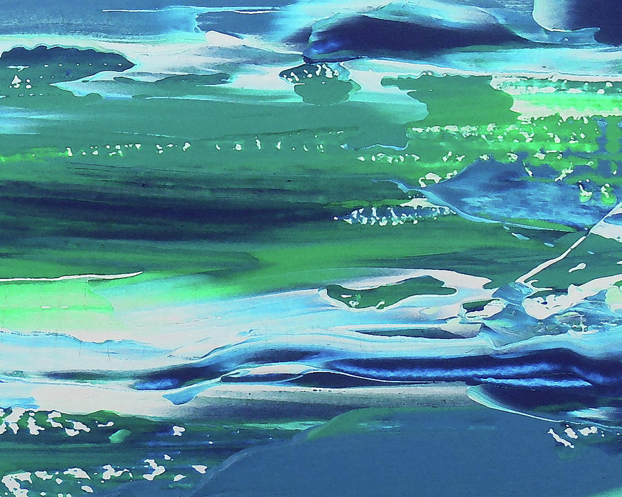 Coastal Blues Contemporary Interior Decor Ocean Waves III Painting by Irina Sztukowski