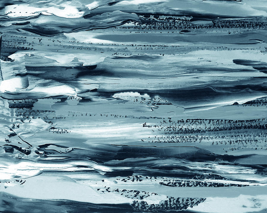 Coastal Breeze Contemporary Decor Ocean Waves Indigo Blue III Painting by Irina Sztukowski