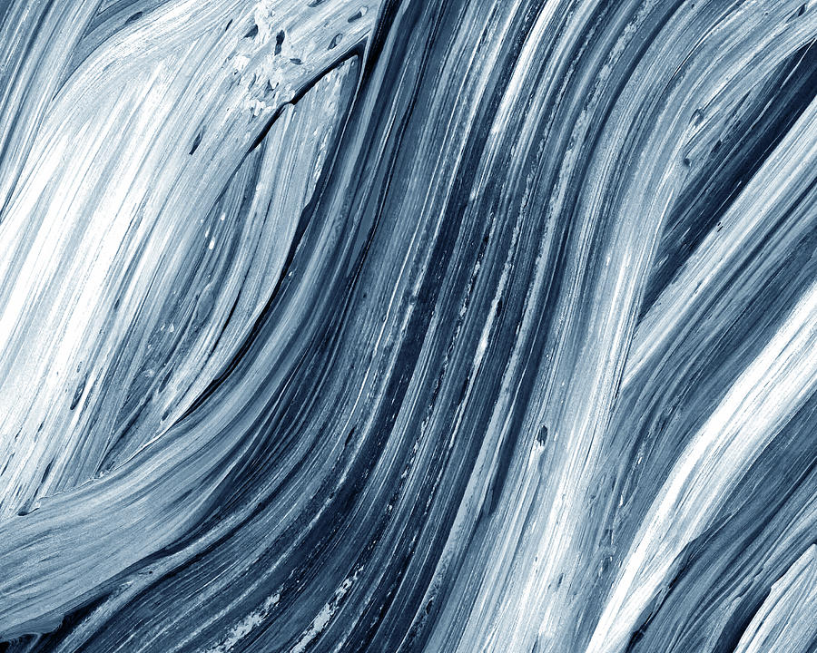Coastal Breeze Contemporary Decor Ocean Waves Indigo Blue VIII Painting by Irina Sztukowski