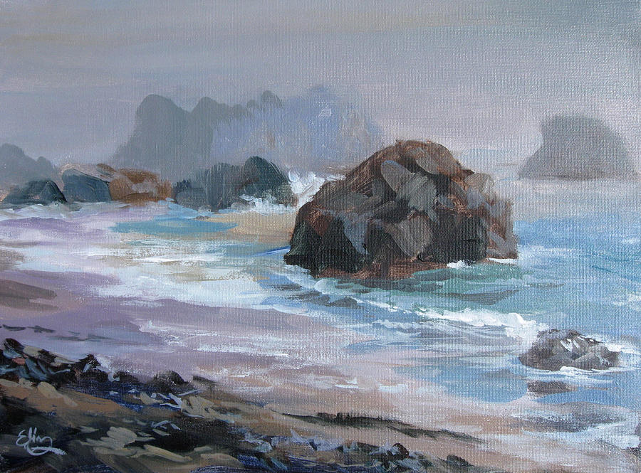 Bodega Bay Painting - Coastal Fog Bodega Bay by Elin Thomas