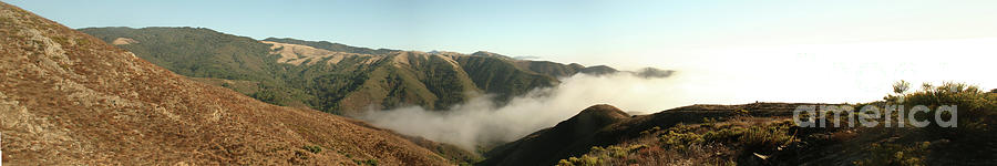 Bixby Photograph - Coastal Fog Creeping In Over The Coast Range Of Big Sur,  by Monterey County Historical Society